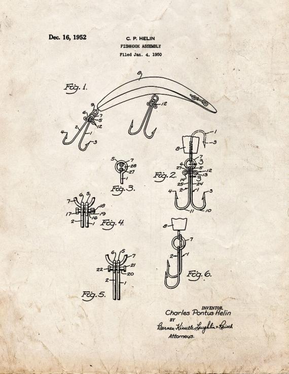 Fishhook Assembly Patent Print