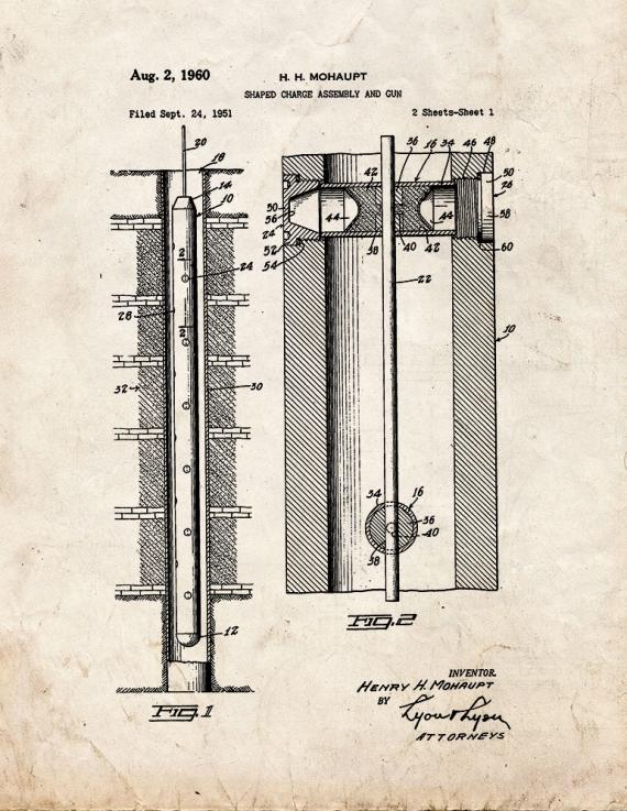 Shaped Charge Assembly And Gun Patent Print