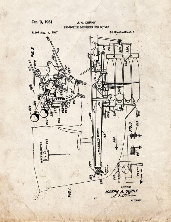 Projectile Dispenser For Blimps Patent Print