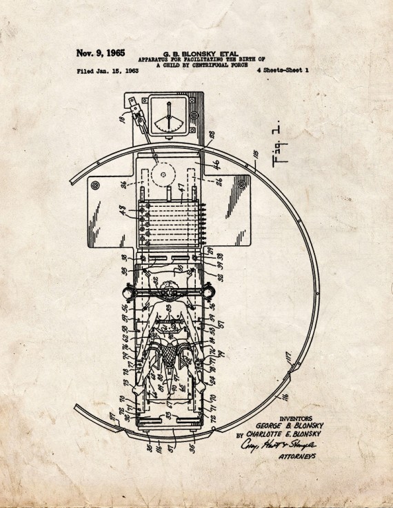 The Birth Of A Child By Centrifugal Force Patent Print