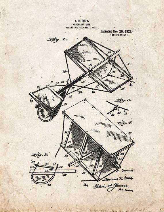 Aeroplane-kite Patent Print