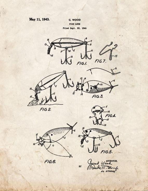 Fish Lure Patent Print