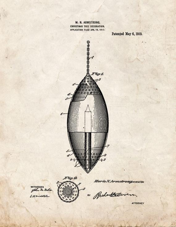 Christmas-tree Decoration Patent Print