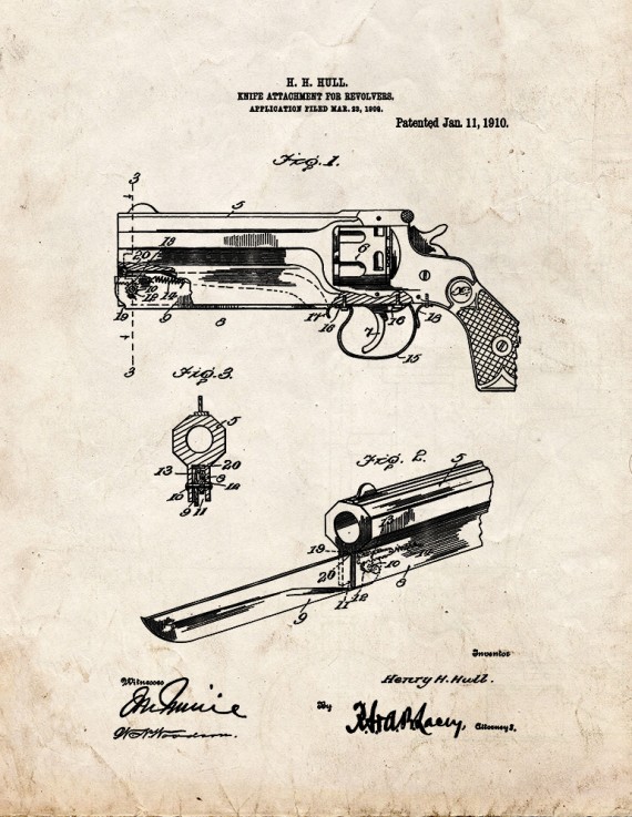 Knife Attachment For Revolvers Patent Print
