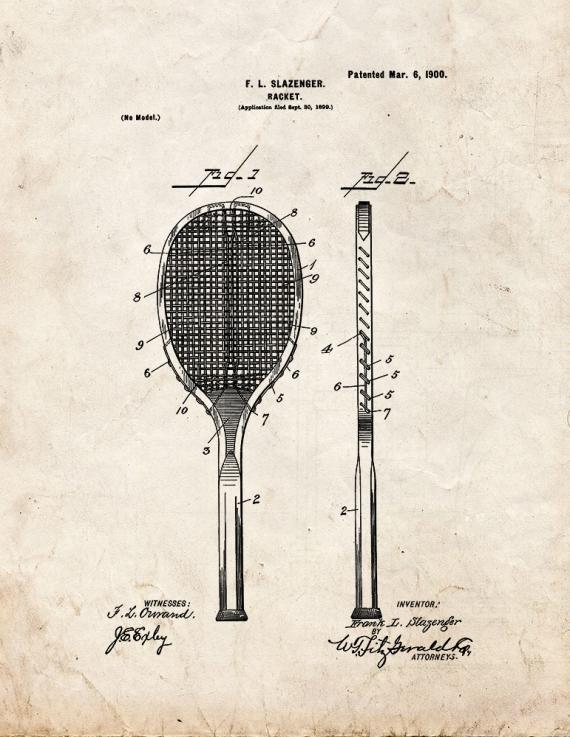 Racket Patent Print