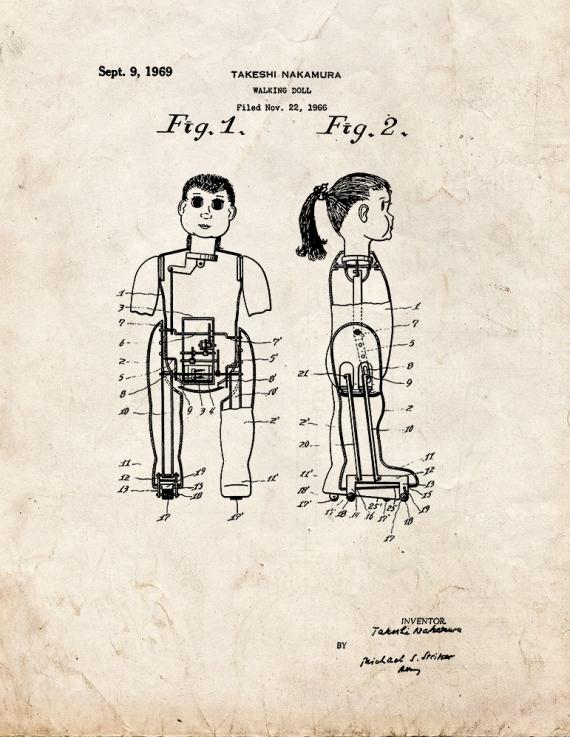 Walking Doll Patent Print