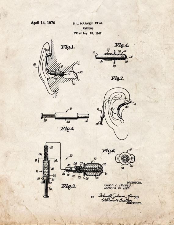 Earplug Patent Print