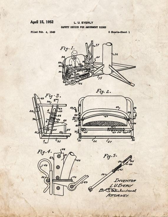 Safety Device For Amusement Rides Patent Print