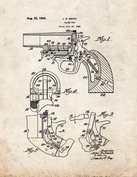 Flare Gun Patent Print