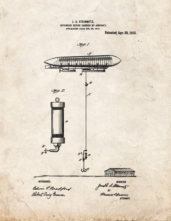 Offensive Device Carried By Aircraft Patent Print