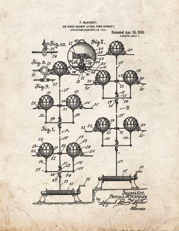 Air-mines Against Attack From Aircraft Patent Print
