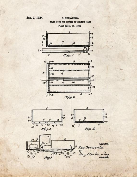 Truck Body And Method Of Heating Same Patent Print
