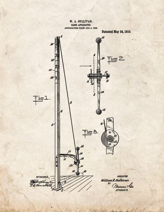 Game Apparatus Patent Print