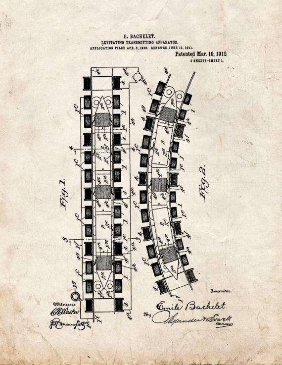 Levitating Transmitting Apparatus Patent Print