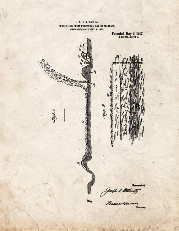 Protecting From Poisonous Gas In Warfare Patent Print