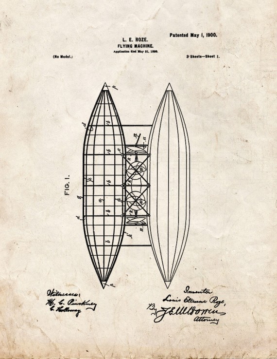 Flying Machine Patent Print