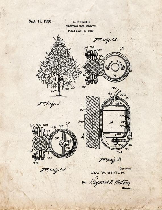 Christmas Tree Vibrator Patent Print