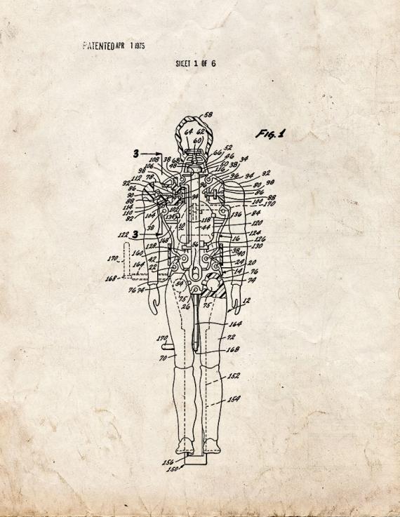 Animating Device For Figure Toys Patent Print