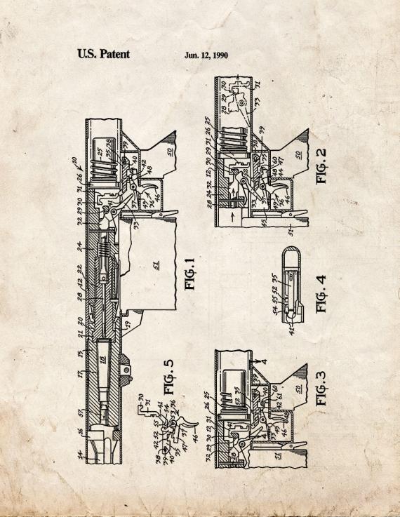 Trigger Mechanism Semi-automatic Rifle Patent Print