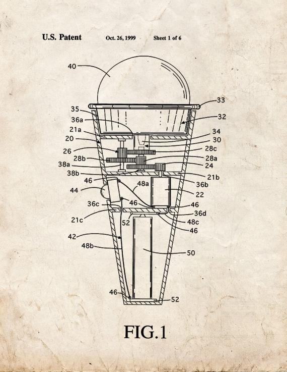 Motorized Ice Cream Cone Patent Print