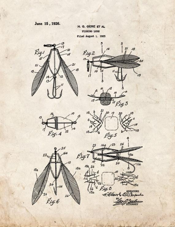 Fishing Lure Patent Print