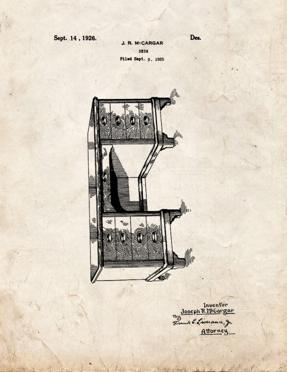Desk Patent Print