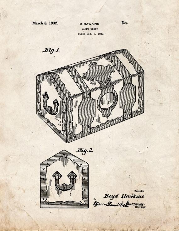 Candy Chest Patent Print