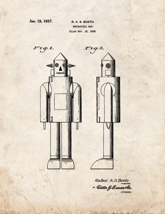 Mechanical Man Patent Print