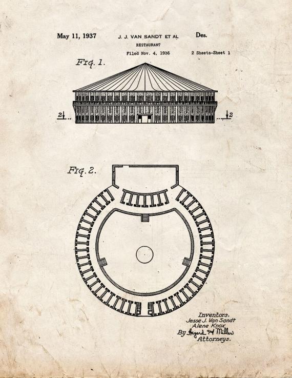 Restaurant Patent Print