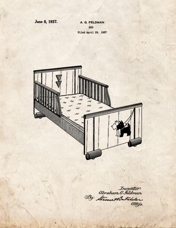 Bed Patent Print