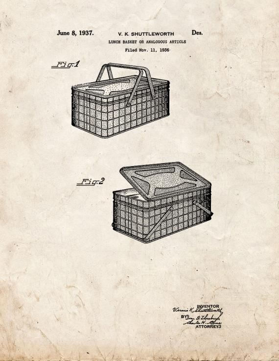 Lunch Box Patent Print