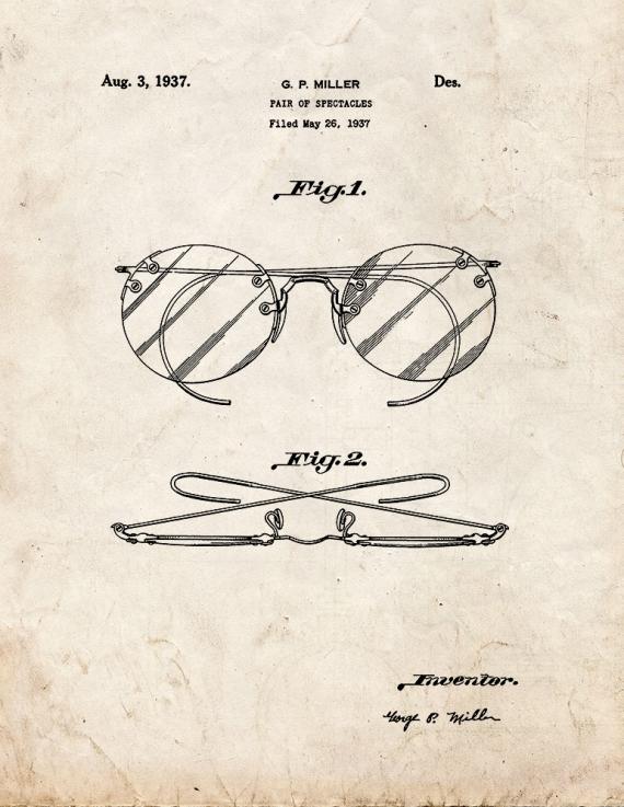 Spectacles Patent Print
