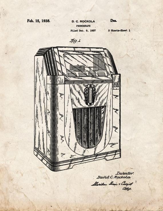 Phonograph Patent Print