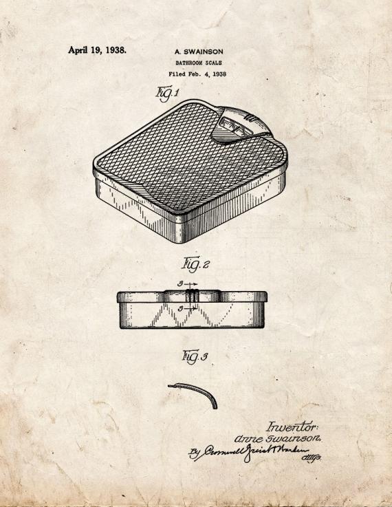 Bathroom Scale Patent Print