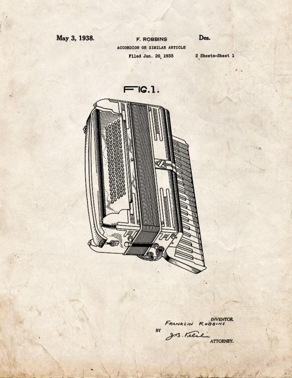 Accordion Patent Print