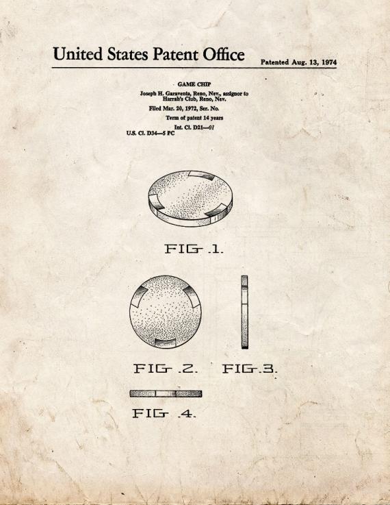 Game Chip Patent Print