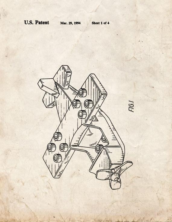 Lego Toy Airplane Patent Print