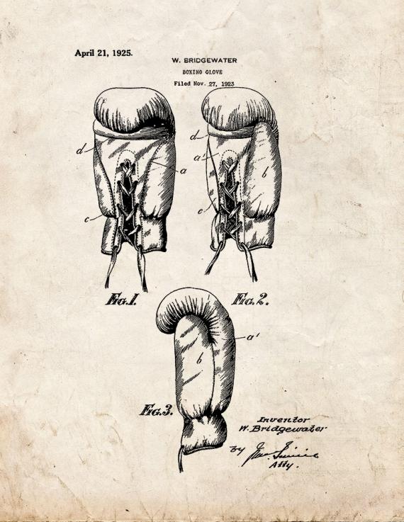 Boxing Glove Patent Print