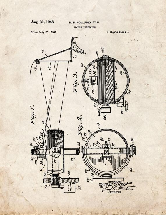 Flight Indicator Patent Print