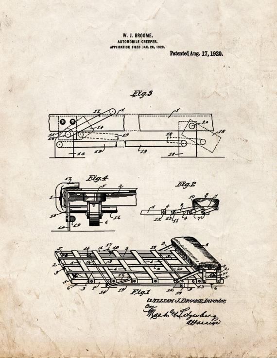 Automobile Creeper Patent Print