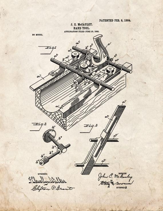 Hand Tool Patent Print