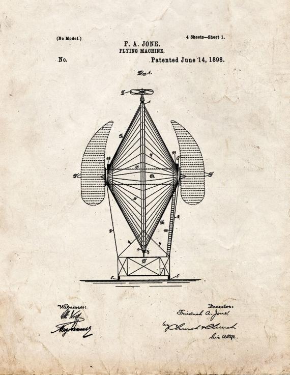 Flying Machine Patent Print