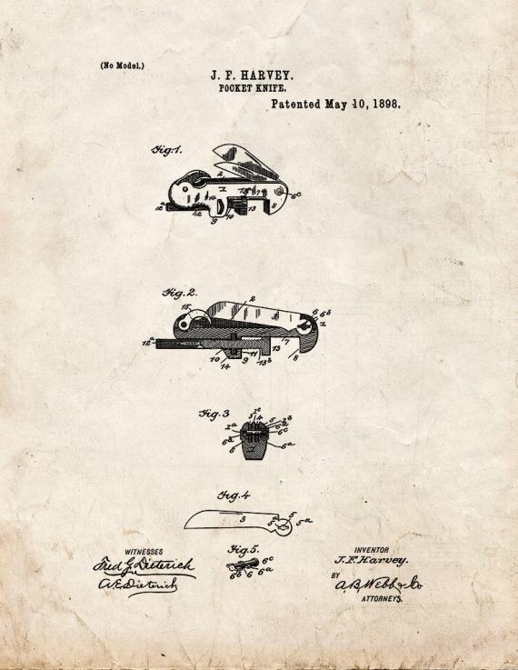 Pocket Knife Patent Print