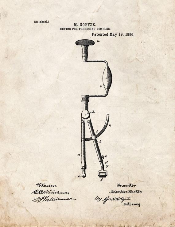 Device For Producing Dimples Patent Print