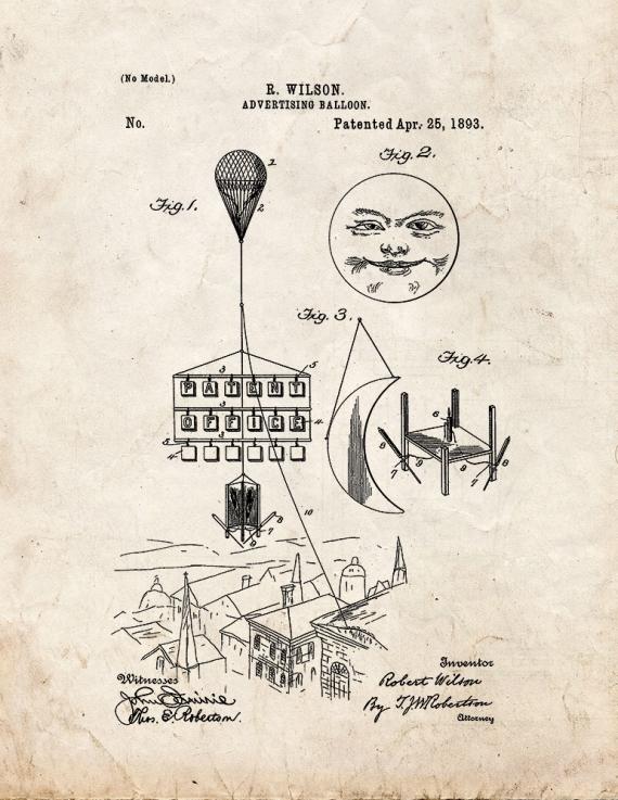 Advertising Balloon Patent Print