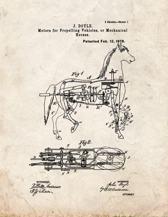 Motors For Propelling Vehicles Or Mechanical Horses Patent Print