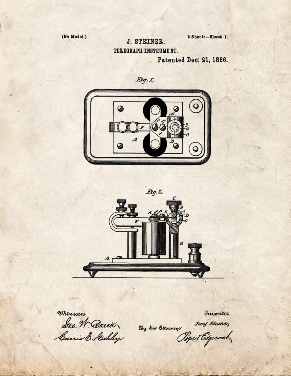 Telegraph Instrument Patent Print