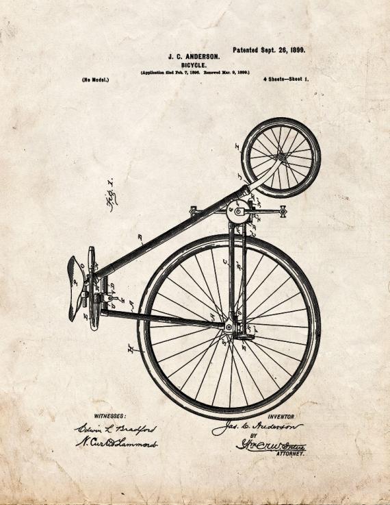 Bicycle Patent Print