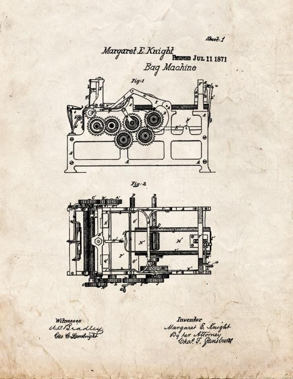 Paper Bag Machine Patent Print