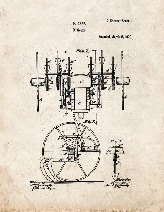 Cultivator Patent Print